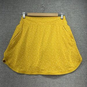 Nike Dri Fit Skort Women Size XS Yellow Polka Dot Tennis Golf Activewear